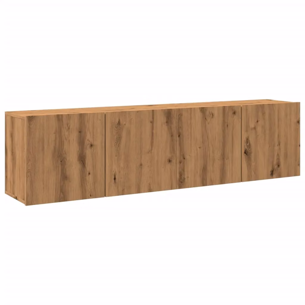 Berkfield Home Artisan Oak Wall-mounted TV Cabinets, 2 Piece Set, Brown, W/D/H: 80 x 30 x 41 cm – 2