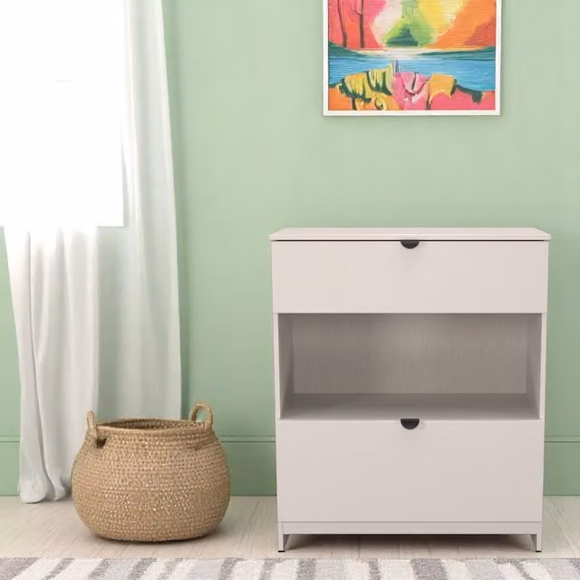 Bora Ready Assembled 2 Drawer Deep Chest with Shelf in Kashmir Matt