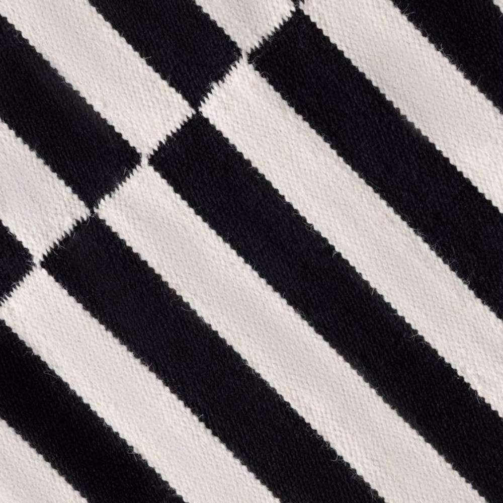 THE RUGS Vika Handwoven Wool Striped Reversible Rug in Black, W: 160 cm, D: 230 cm – 5
