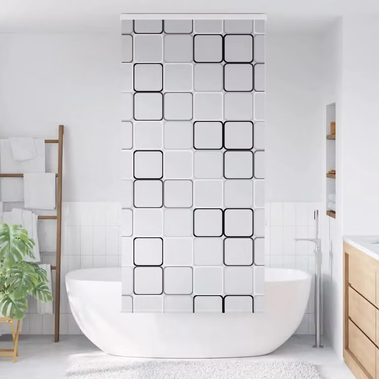 Berkfield Home Black Opaque Shower Roller Blind with Cassette, W/H: 96 x 240 cm