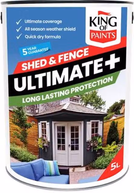 King of Paints Black Sprayable One Coat Wood Paint, 5 Litres