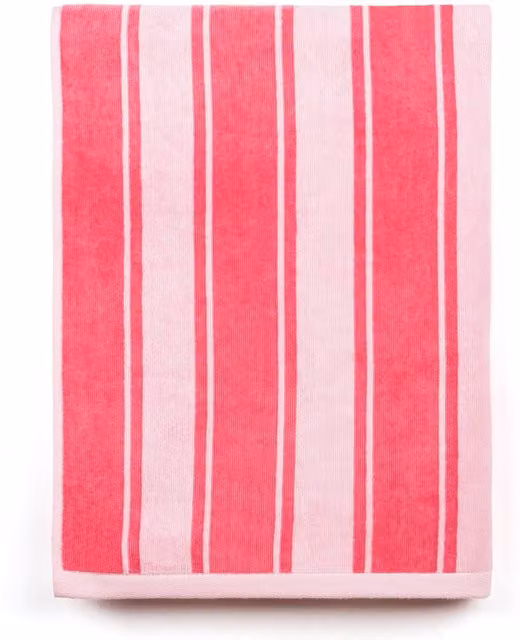 Meco Striped Cotton Flat Sheet in Pink, Green and Blue