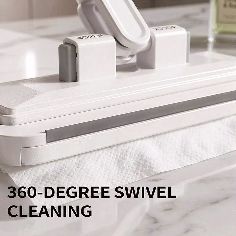 FLAVORA White Hands-free Mini Disposable Dust Mop with Refillable Head – 2