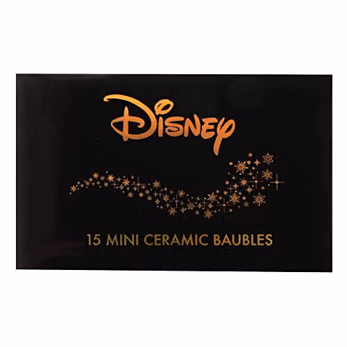 Disney Classic Collectables Set of 15 White and Gold Ceramic Christmas Hanging Baubles – 3