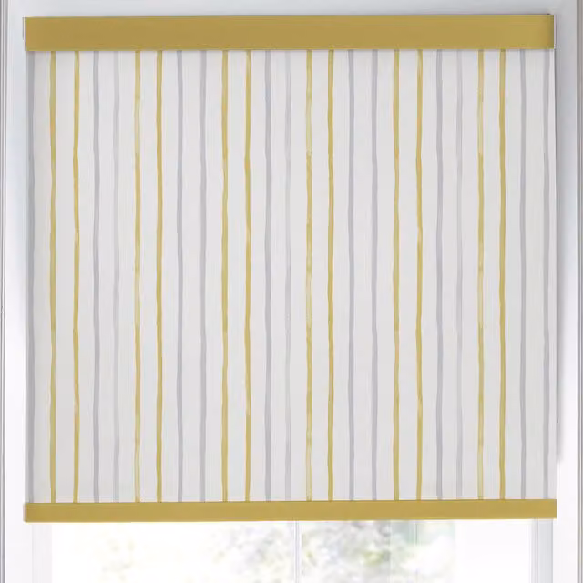 Laura Ashley Painterly Stripe Blackout Made to Measure Roller Blind in Yellow