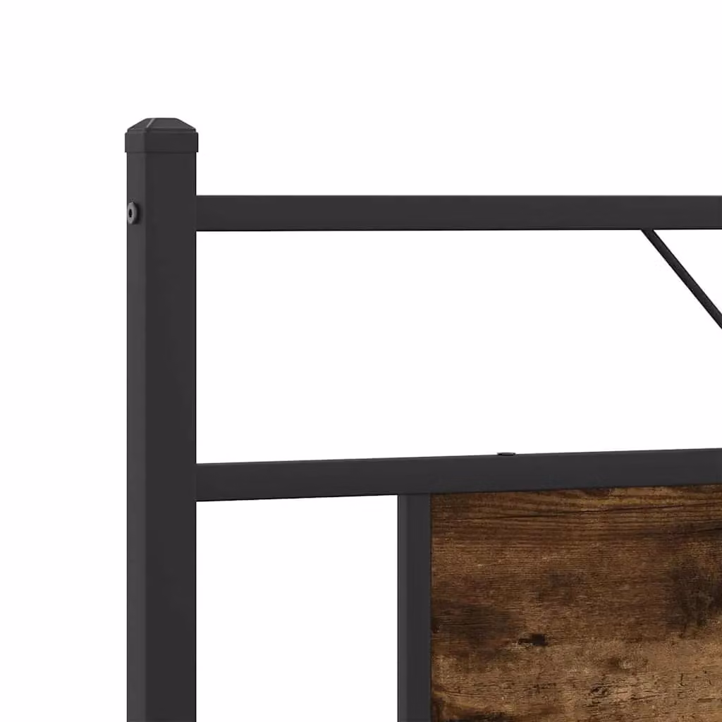 Berkfield Home Metal Bed Frame in Smoked Oak Brown, W: 160 cm, D: 200 cm – 3