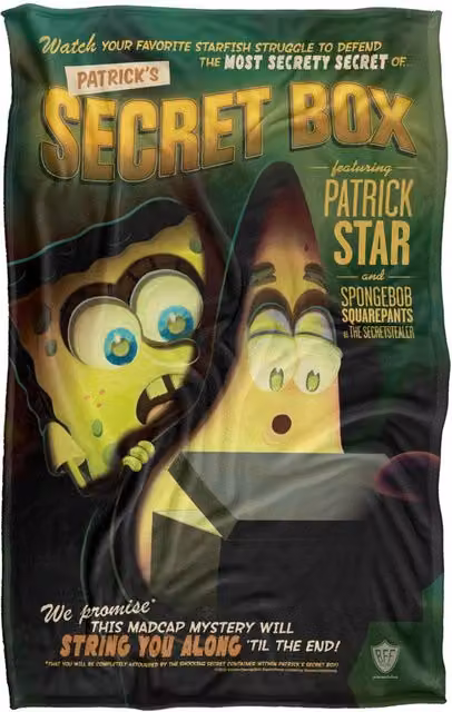 LOGOVISION Spongebob Secret Box Super Soft Silky Fleece Blanket, Multicolour, W/D/H: 91.44 x 91.44 x 147.32 cm – 5
