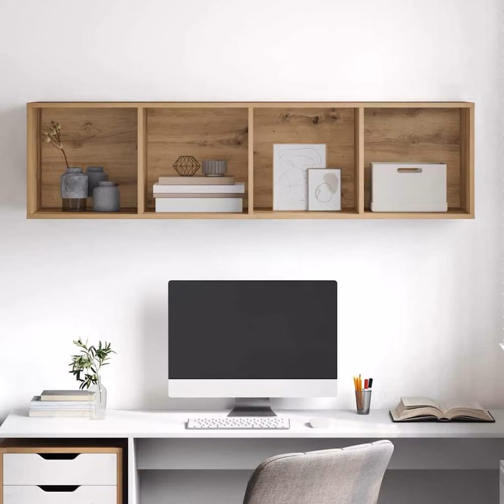 Berkfield Home Artisan Oak TV Cabinet in Brown, W/D/H: 37 x 37 x 142.5 cm – 2