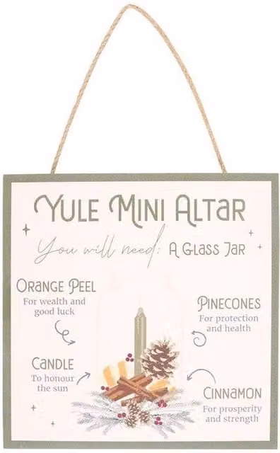 KDMD Cream Floral Yule Altar MDF Hanging Sign, 20 cm