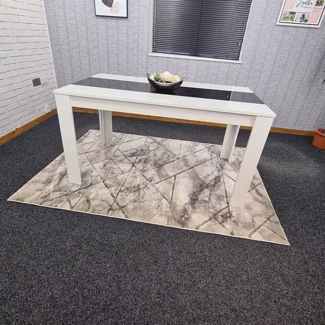 KOSY KOALA Modern Rectangular Dining Table in White Glossy MDF for 6 People, W/D/H: 180 x 80 x 75 cm – 1