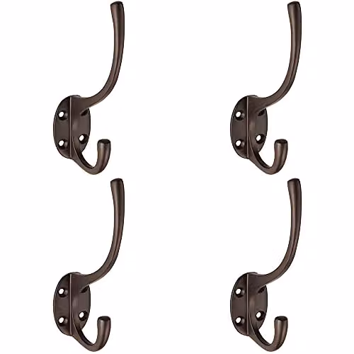 Loops 4 Pack Victorian Hat and Coat Hook on Oval Backplate in Matt Bronze