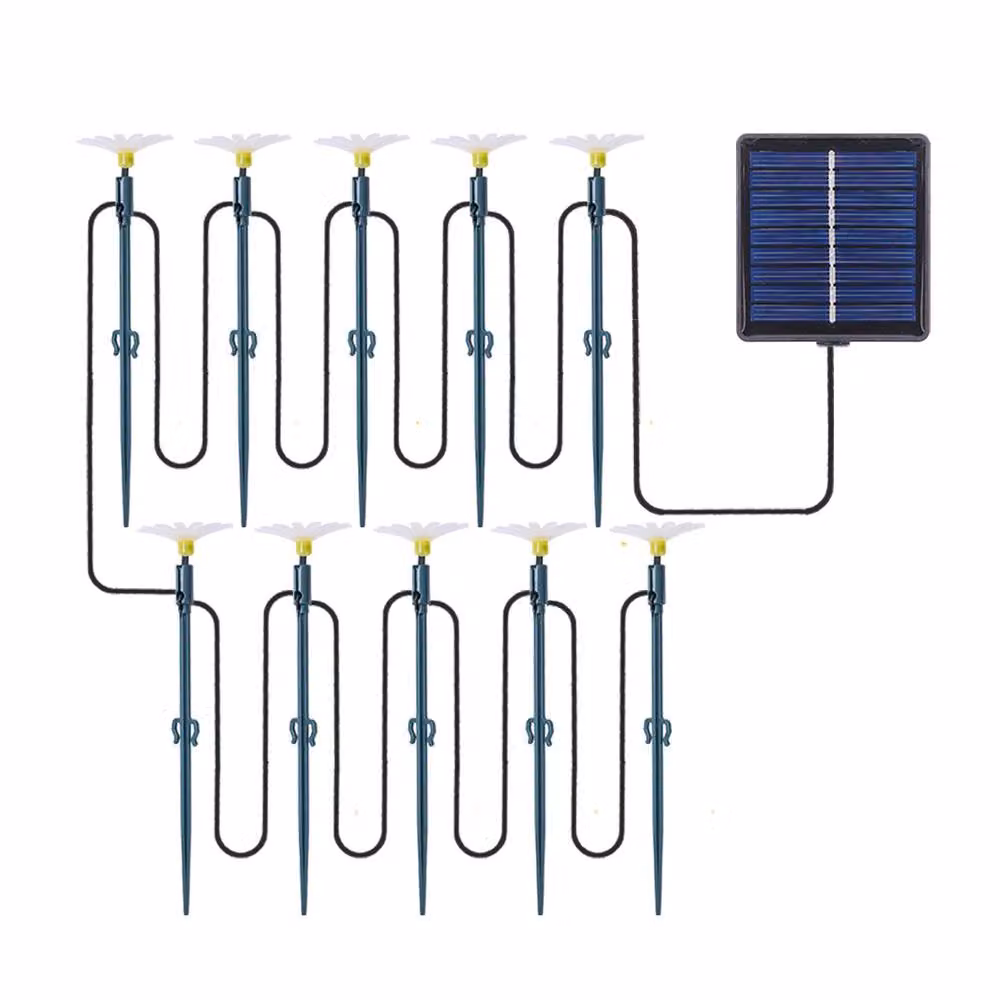 Quipulse 30 Daisy-Shaped Solar-Powered Ground Spike Lights in Black with Warm White LED – 6