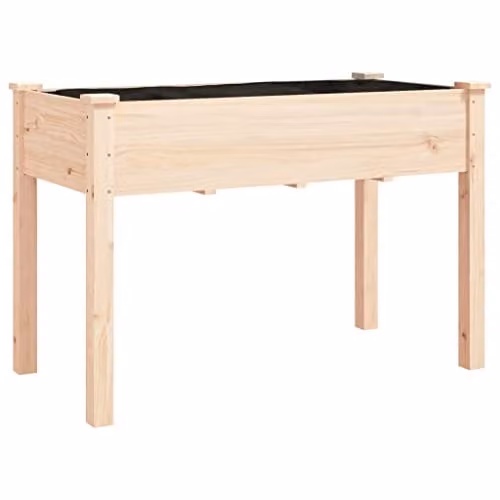 vidaXL Wooden Raised Bed Planter in Brown, W/D/H: 118 x 59 x 76 cm – 1