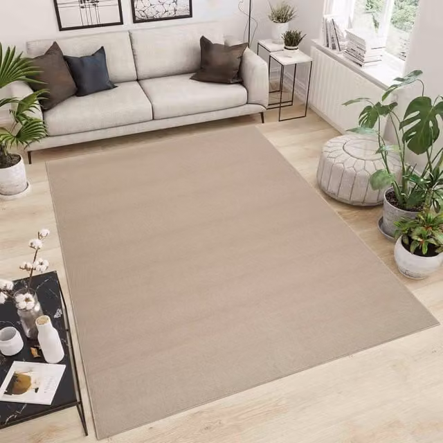 Desire Rugs Modern Hand Tufted Plain Area Rug in Beige, W/D/H: 110 x 60 x 57 cm