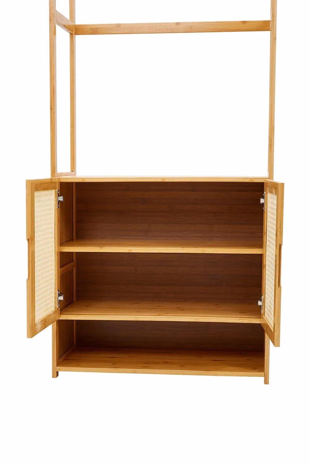 H&O Direct Classic Freestanding Wooden Clothes Rack with Cabinet in Brown – 3