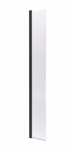 nuie WRSBP030HC Modern Bathroom Wetroom Hinged Flipper Screen with Support Bar, 8mm Toughened Safety Glass, Matt Black, W: 322 mm, H: 1850 mm, D: 27 mm