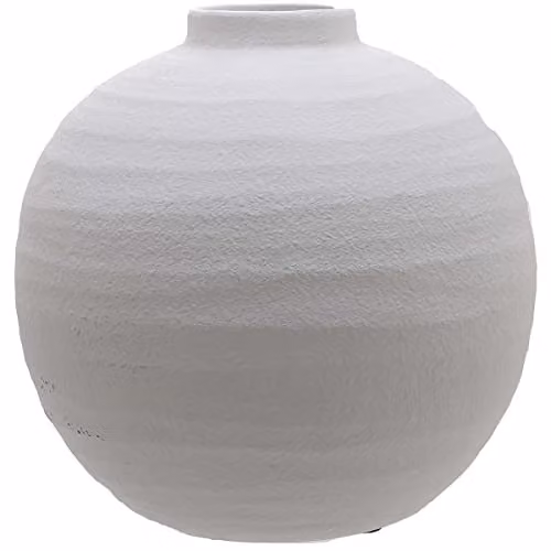 Love Lace Tiber Matt White Ceramic Round Tabletop Vase W/D/H: 28 x 28 x 28 cm