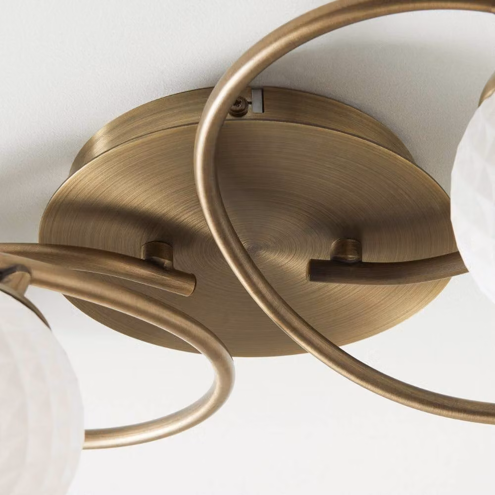Pagazzi Jaymie 6-Light Semi-Flush Ceiling Light in Gold and White Brass and Glass – 2