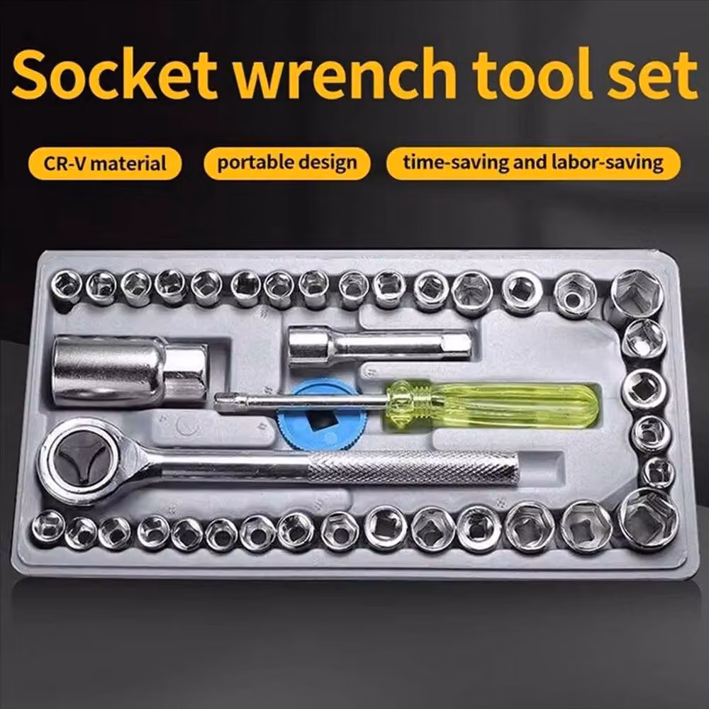 Nordara 40-Piece Carbon Steel Socket Wrench Set in Grey – 4