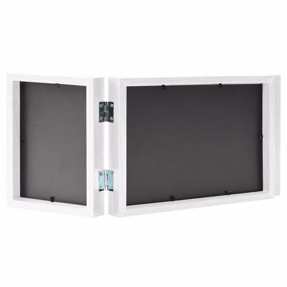 Berkfield Home Trifold Photo Frame Collage in White, W: 28 cm, H: 18 cm – 2