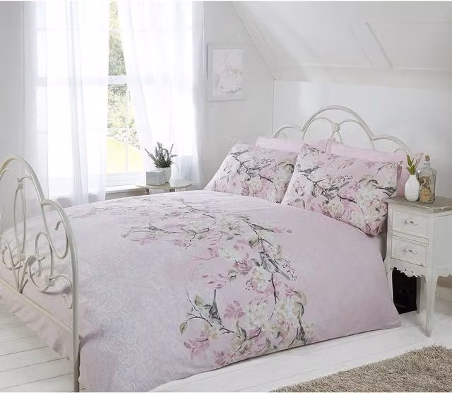 Rapport Eloise Floral Duvet Cover and Pillowcase Set, Pink, W: 140 cm, L: 200 cm