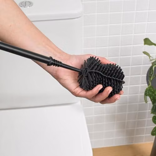 ReBorn Recycled Freestanding Toilet Brush and Holder with Cover in Black – 2