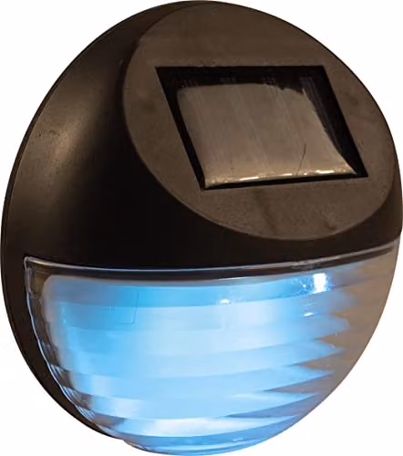 St Helens Home & Garden Solar Powered Black Wall and Fence LED Light with 2 Warm White LEDs – 3