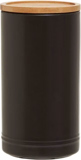 Orsina Black Stoneware Airtight Canister with Bamboo Lid – 1