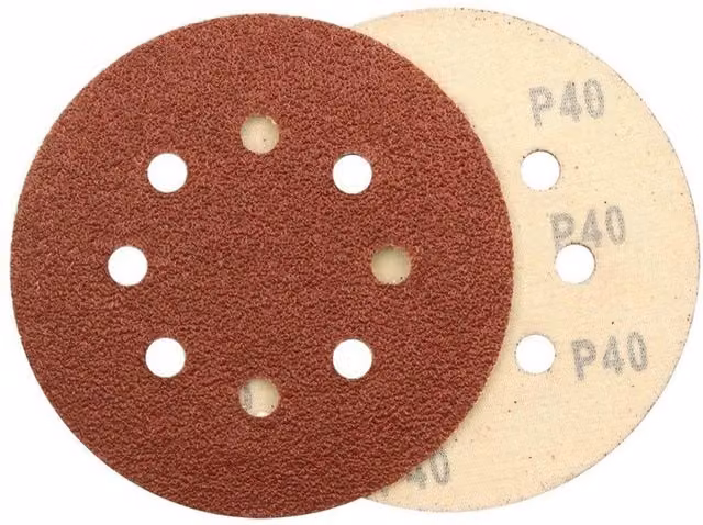 Abracs 40 Grit Alox Sanding Discs for Random Orbital Sanders, Pack of 10, Red