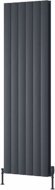 Bathroom Kingdom Loco Anthracite Double Oval Vertical Aluminium Radiator, Grey, H: 180 cm, W: 56.5 cm