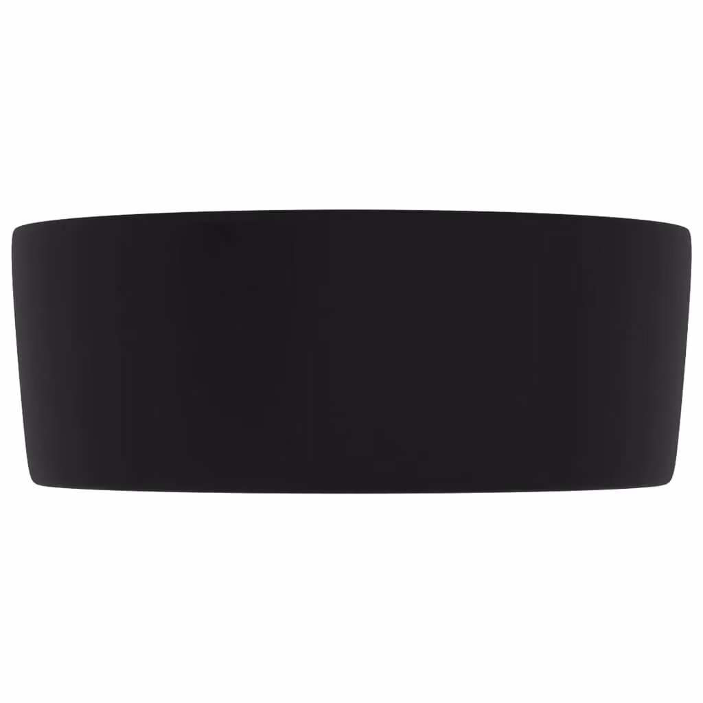 Berkfield Home Luxury Round Ceramic Wash Basin in Matt Black, W: 40 cm, D: 15 cm, H: 15 cm – 3