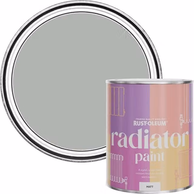 Rust-Oleum Matt Radiator Paint in Library Grey, 750ml
