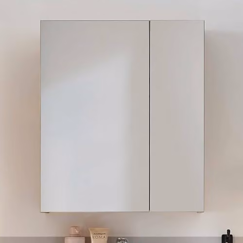 Julian Bowen Austin Brown Wall Mounted Mirrored Bathroom Cabinet with Internal Shelves, W/D/H: 60 x 20 x 70 cm