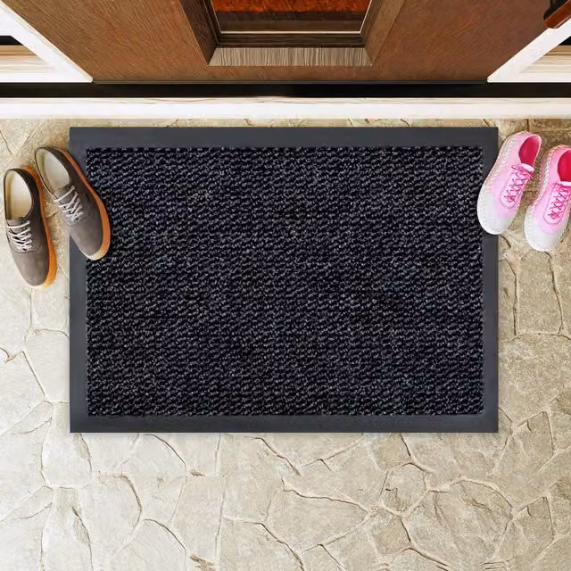 Hometex Solutions Universal Entrance Mat in Grey and Black, W: 60 cm, D: 90 cm