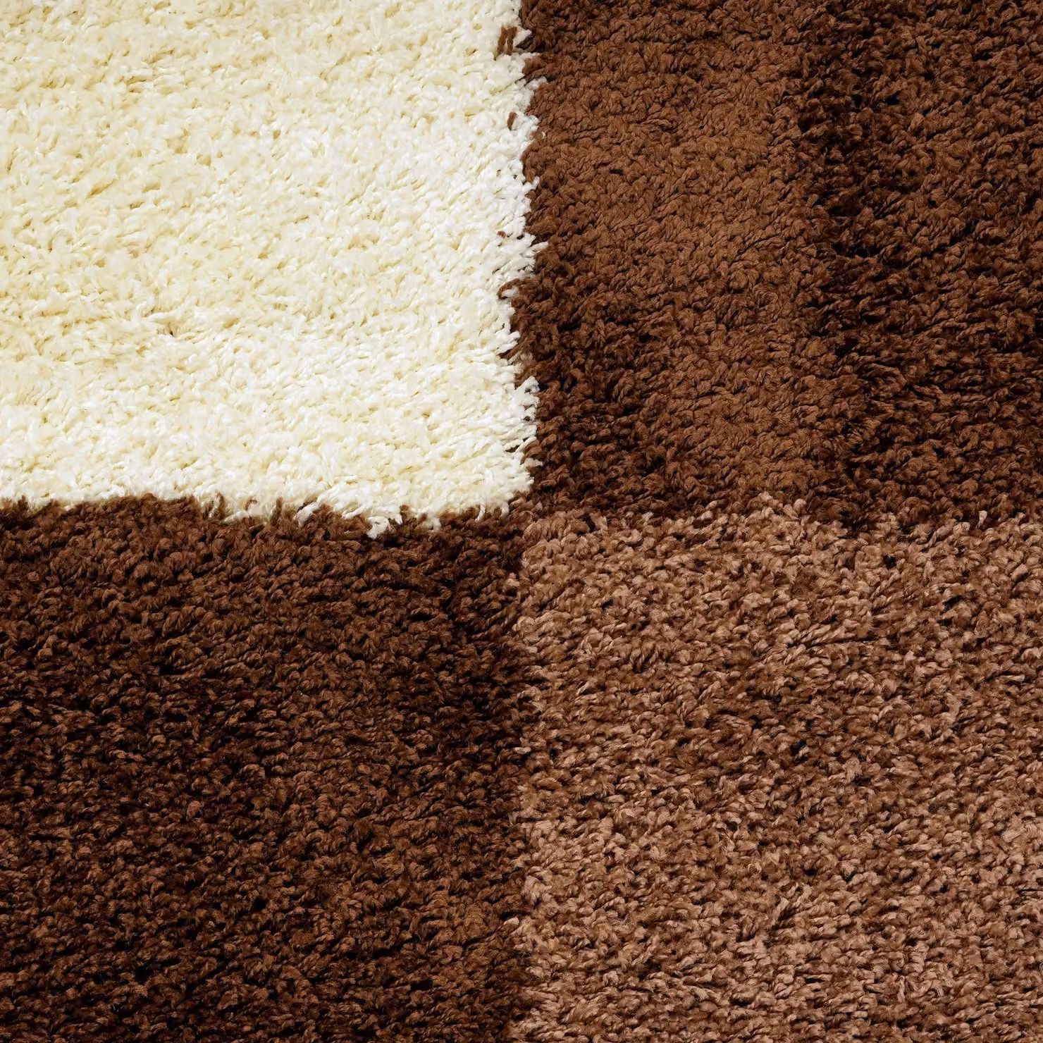Bravich LTD California Checked Thick Shaggy Rug in Brown, W: 80 cm, L: 150 cm – 5