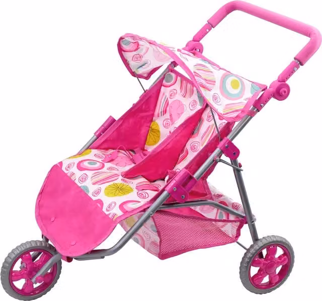 BiBi Doll Twin Stroller Double Buggy Toy Pram in Pink