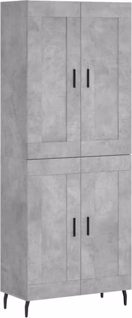 Berkfield Home Modern Highboard in Concrete Grey, W/D/H: 69.5 x 34 x 180 cm – 1