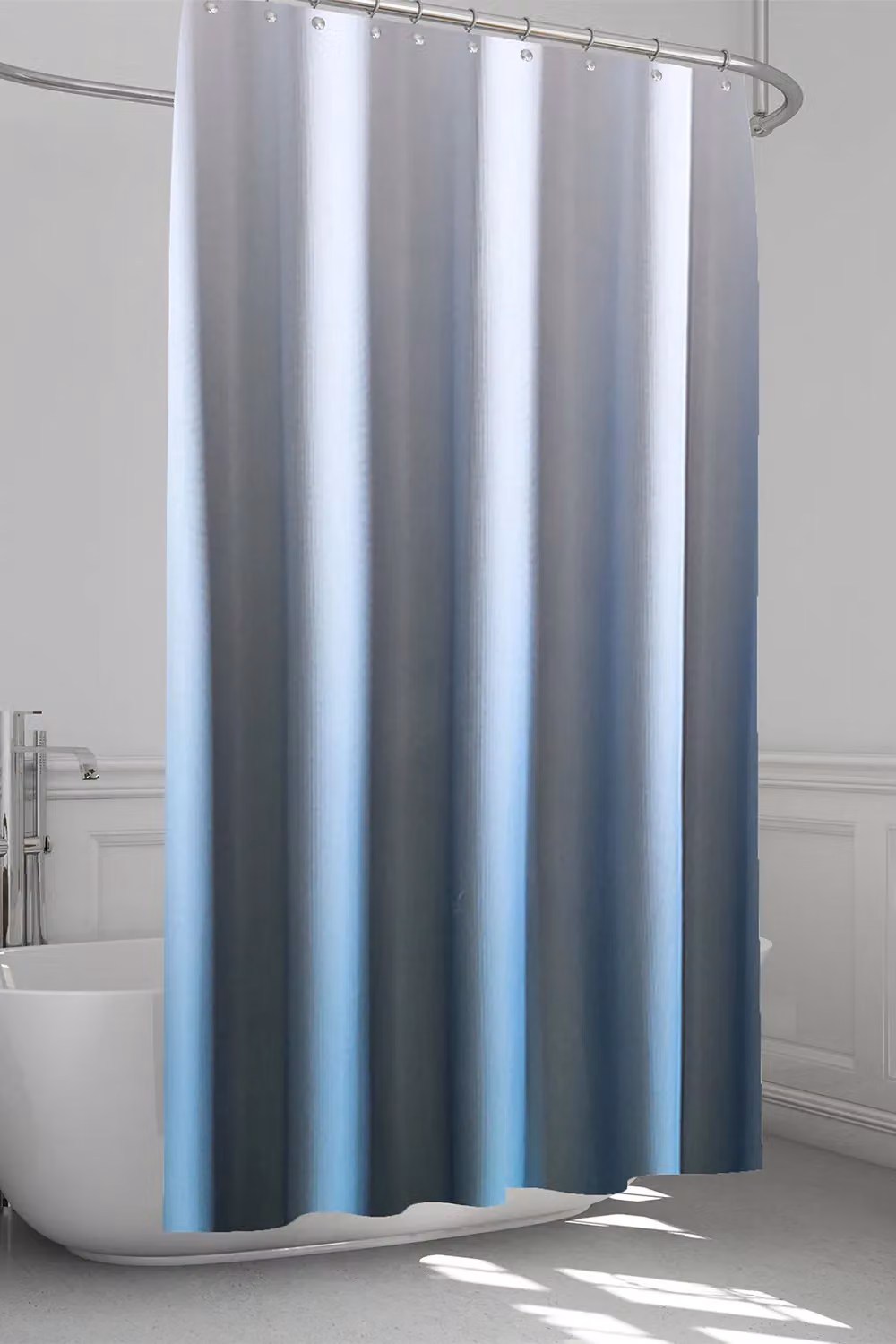 Neel Blue Gradient Colour Mould and Mildew Resistant Polyester Bathroom Shower Curtain in Blue, W/D/H: 180 x 180 x 180 cm – 6