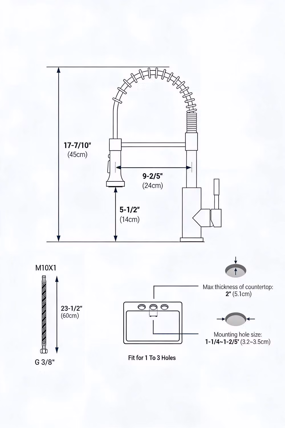 JANLEMNY Spring Kitchen Mixer Faucet with Pull Out Sprayer and 3 Spray Modes in Silver Brushed Nickel – 4
