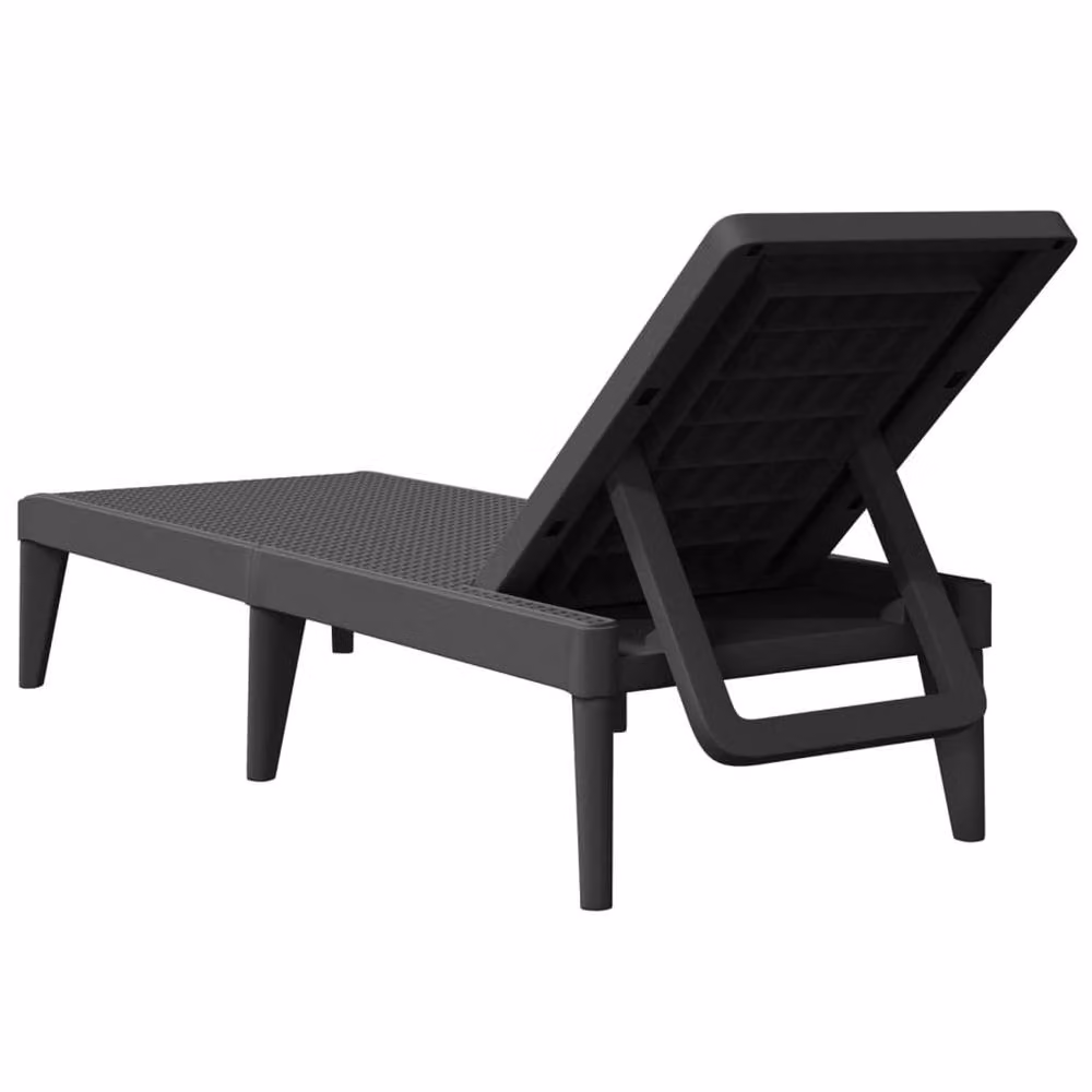 Berkfield Home Anthracite Sun Lounger in Dark Grey, W/D/H: 186 x 60 x 29 cm – 4