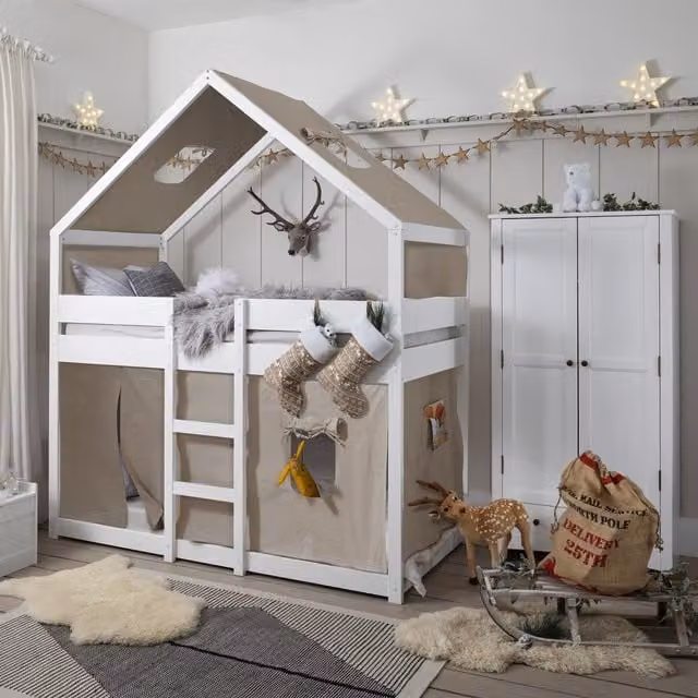 Noa and Nani Sofie Bunk Bed House Cabin with White Canvas Tent