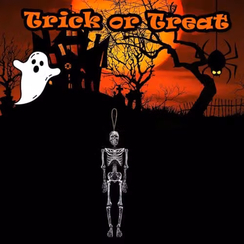 VFM e-Store Silver Hanging Skeleton Halloween Party Decoration, Height: 60 cm – 5