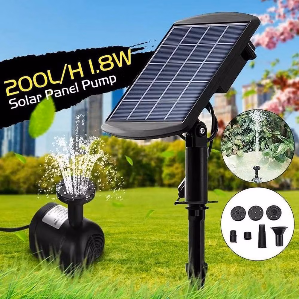 VOGREX Solar Powered Floating Fountain Pump for Birdbaths, Ponds and Pools, Black – 4