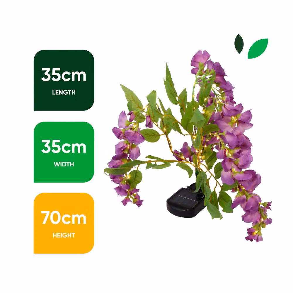 Gardenwize Solar Wisteria Flower Stake Light with 10 LED in Purple and Multicolour – 2