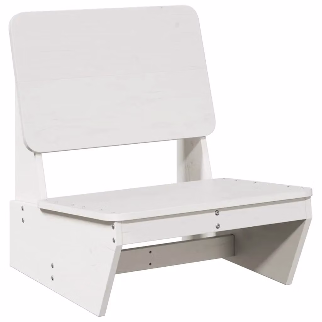 Berkfield Home White Rustic Garden Chair in Solid Pine Wood, W/D/H: 60 x 64 x 70.5 cm – 2