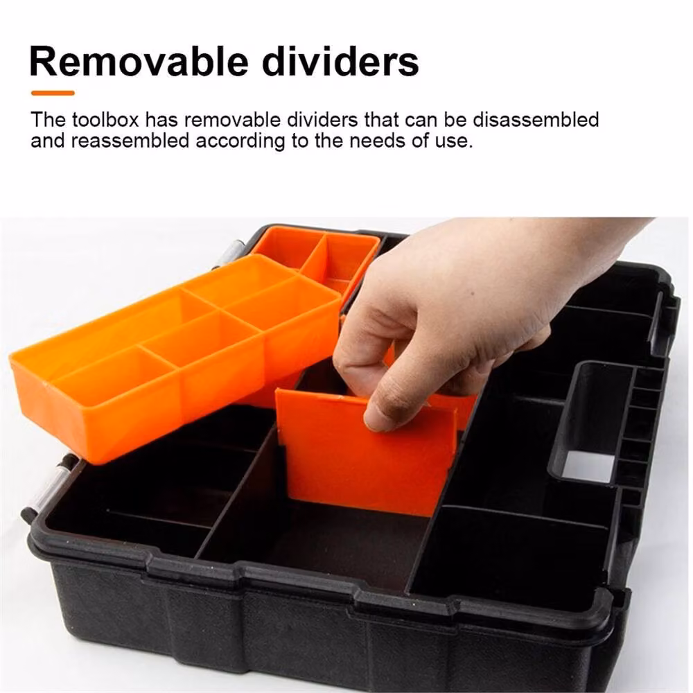 Nordara Transparent and Black Plastic Tool Organizer Box for DIY Workshop Storage – 4