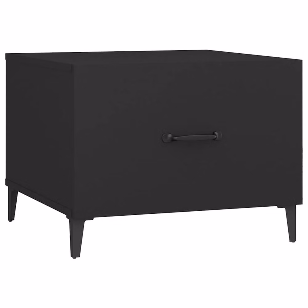 Berkfield Home Set of 2 Black Nesting Coffee Tables with Metal Legs, W/D/H: 50 x 50 x 40 cm – 4