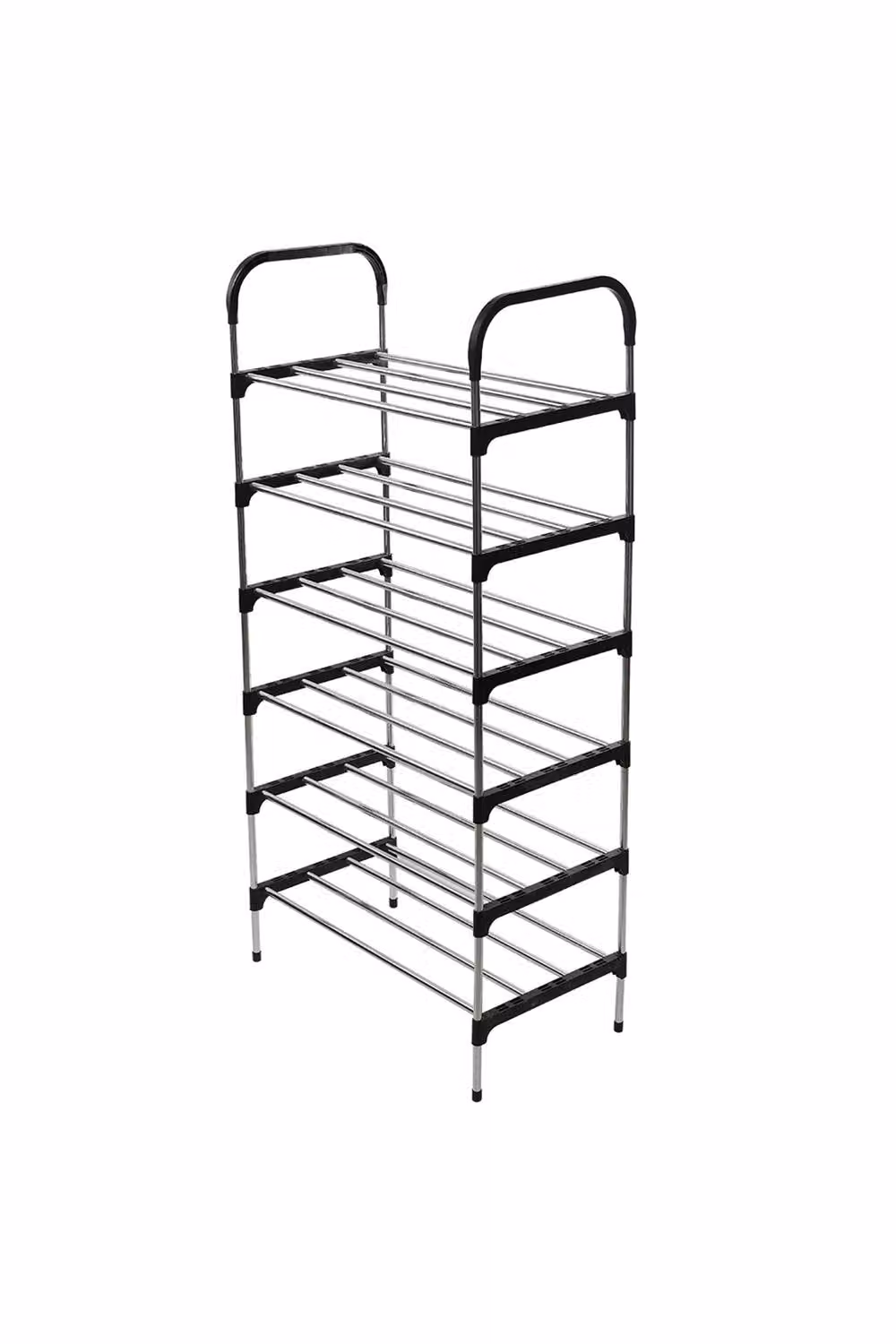 ExtraStar 6-Tier Galvanised Steel Shoe Rack Organizer in Metallic Silver – 4