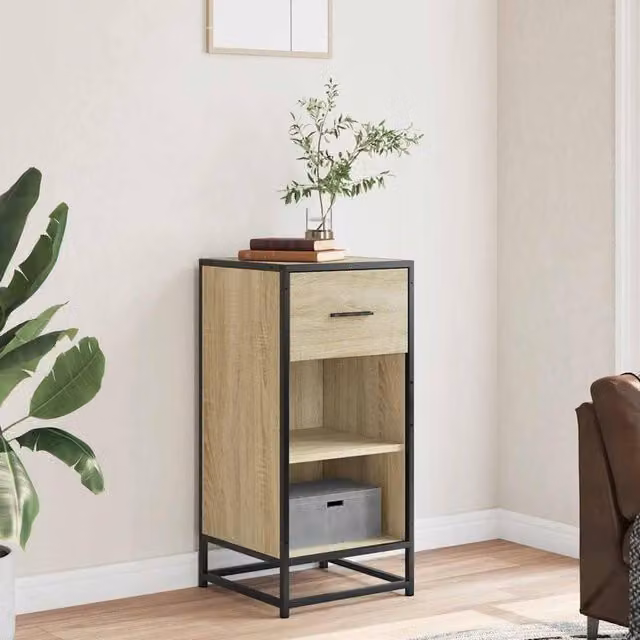 Berkfield Home Sonoma Oak Sideboard in Light Oak, W/D/H: 35.5 x 35.0 x 76.0 cm – 1