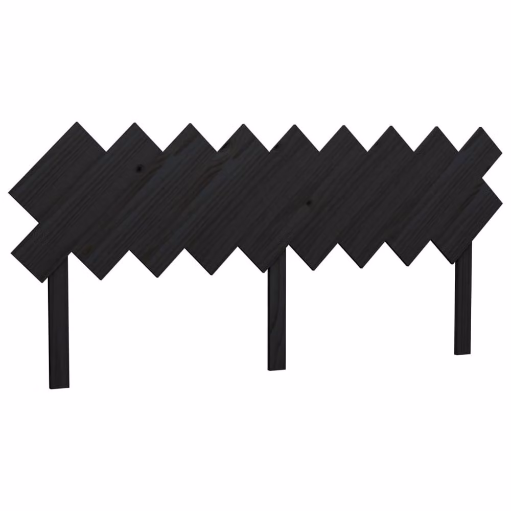 Berkfield Home Beautiful Bed Headboard in Black Solid Pine Wood, W: 178 cm, D: 3 cm, H: 80.5 cm – 2